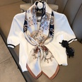 Fashion light luxury 90cm simulation silk scarf Korean simple striped large square scarfpicture31