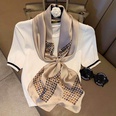 Fashion light luxury 90cm simulation silk scarf Korean simple striped large square scarfpicture34