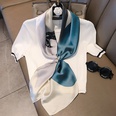 Fashion light luxury 90cm simulation silk scarf Korean simple striped large square scarfpicture35