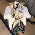 Fashion light luxury 90cm simulation silk scarf Korean simple striped large square scarfpicture36