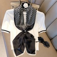 Fashion light luxury 90cm simulation silk scarf Korean simple striped large square scarfpicture51