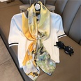 Fashion light luxury 90cm simulation silk scarf Korean simple striped large square scarfpicture37