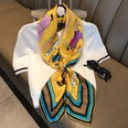 Fashion light luxury 90cm simulation silk scarf Korean simple striped large square scarfpicture45