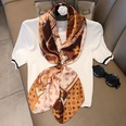 Fashion light luxury 90cm simulation silk scarf Korean simple striped large square scarfpicture40