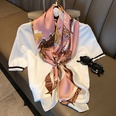 Fashion light luxury 90cm simulation silk scarf Korean simple striped large square scarfpicture44