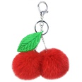 New leaf cherry fruit hair ball keychain pendant imitation rex rabbit hair accessoriespicture20