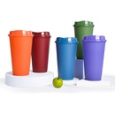 Einfache Wrme ndern Temperatur Empfindliche Verfrbung Kunststoff Tasse Voll Farbe mit Deckelpicture4