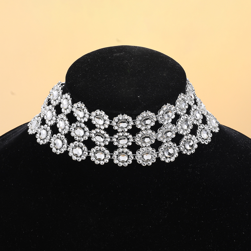 Ornament Personalized Versatile MultiElement Necklace DoubleLayer Concave Europe and America Cross Border Diamond Collar Necklacepicture2