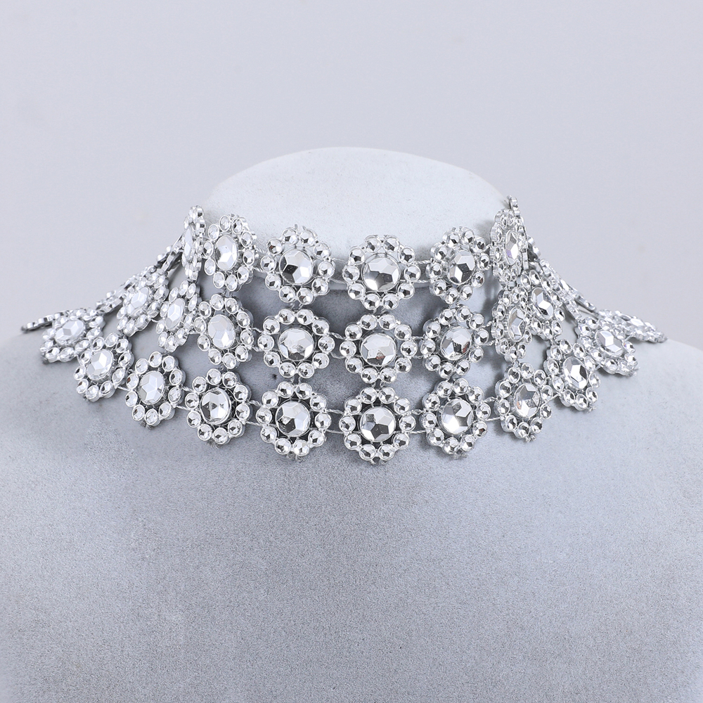 Ornament Personalized Versatile MultiElement Necklace DoubleLayer Concave Europe and America Cross Border Diamond Collar Necklacepicture3