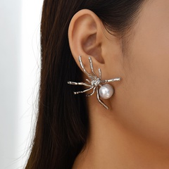 INS Style Cool Style Design Alloy Pearl Earrings Spider Earrings New Simple Elegant Accessories Women