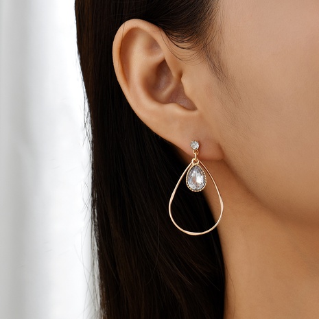 Fashion Metal Earrings Women's Alloy Water Drop Ear Studs's discount tags