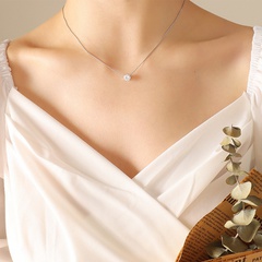 Romantic Fashion Summer off-Shoulder Zircon Inlaid Solitaire Necklace Couple Niche Design Jewelry for Girlfriend