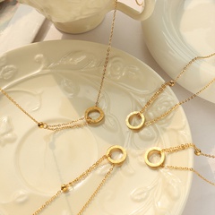 Fashion Numerals Pendant Clavicle Necklace Titanium Steel 18K Gold