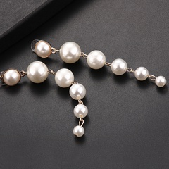 Romantic Geometric Imitation Pearl Beaded No Inlaid Earrings 1 Set