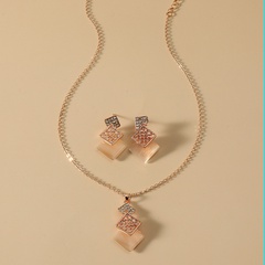 Formal Dress Accessories Merchant Gear Cover Ornament Diamond Opal Diamond-Studded Necklace Earings Set