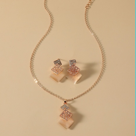 Vestido Formal accesorios Merchant Gear Cover Ornament diamante Opal diamante-tachonado collar pendientes conjunto's discount tags
