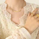 Fashion Pattern Road Clavicle Necklace Hollow Strip Titanium Steel Plated 18K Real Goldpicture3