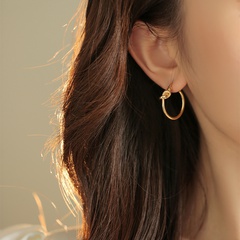 Fashion Copper Plated Real Gold Knotted Ear Clip Women's Copper