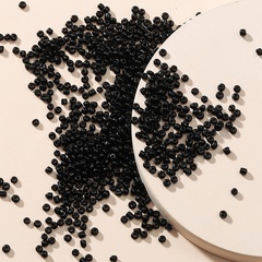 DIY hecho a mano cuentas negras pequeñas cuentas en forma de arroz cuentas de cerámica de gran agujero a granel