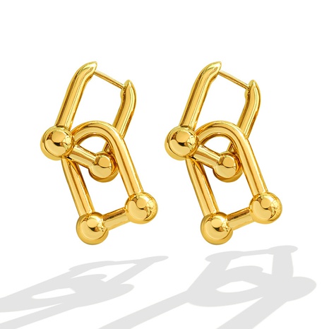 Mode Vachette Locke Verschluss Metall Ohrringe Weibliche Einfache Titan Stahl's discount tags
