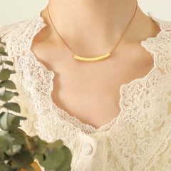 Mode Muster Hohl Lange Schlüsselbein Halskette Titan Stahl Gold-Überzogene Quadratische Schlange Kette