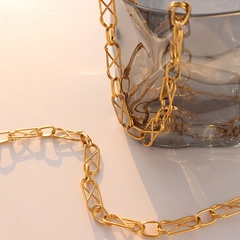 Mode Kreuz Titan Stahl Geometrische Halskette Armband Schmuck-Set