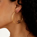 Simple Fashionable Temperamental AllMatch Large Circle Open C Shaped Butterfly 18K Gold Earrings Pairpicture4