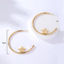 Simple Fashionable Temperamental AllMatch Large Circle Open C Shaped Butterfly 18K Gold Earrings Pairpicture6