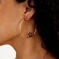 Simple Fashionable Temperamental AllMatch Large Circle Open C Shaped Butterfly 18K Gold Earrings Pairpicture7