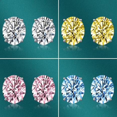 Mode Intarsien Rosa Diamant Kupfer Stud Ohrringe's discount tags