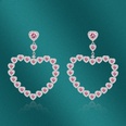 Fashion Retro HeartShaped Full Diamond Pink Copper Earringspicture10