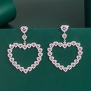 Fashion Retro HeartShaped Full Diamond Pink Copper Earringspicture8