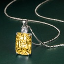 Square Sapphire Fashion Colored Gems Pendant Womens Copper Necklace Jewelrypicture8