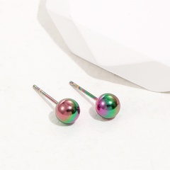 Fashion Stainless Steel Gradient Magic round Bead Ear Studs