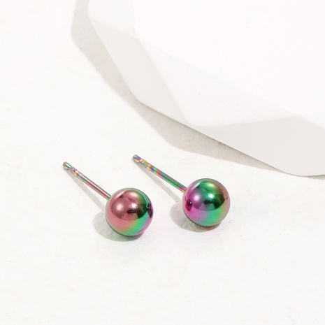 Fashion Stainless Steel Gradient Magic round Bead Ear Studs's discount tags