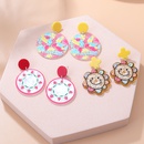 Fashion New Cute Printed Sun Smiley Face Contrast Color Flower Acrylic Earringspicture11