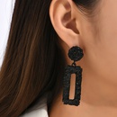 Fashion Geometry Rectangle Frosted Embossed Metal Stud Earringspicture2