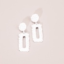Fashion Geometry Rectangle Frosted Embossed Metal Stud Earringspicture3
