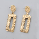 Fashion Geometry Rectangle Frosted Embossed Metal Stud Earringspicture6