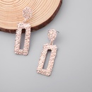 Fashion Geometry Rectangle Frosted Embossed Metal Stud Earringspicture7