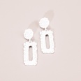 Fashion Geometry Rectangle Frosted Embossed Metal Stud Earringspicture18