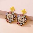 Fashion New Cute Printed Sun Smiley Face Contrast Color Flower Acrylic Earringspicture19