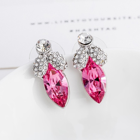 Pendientes de broche de fruta de flor de cristal de color a la moda's discount tags