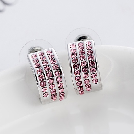 Pendientes de cristal de diamantes de imitación geométricos simples's discount tags