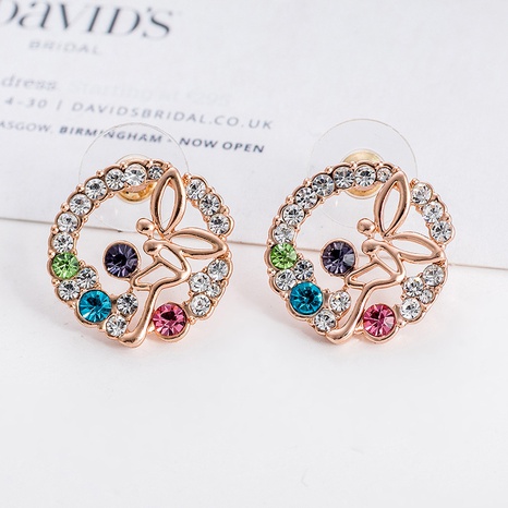 Fashion Flower Butterfly Gold Plated Crystal Stud Earrings's discount tags