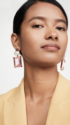 Einfache Frauen Stud Alloy Geometrische Edelstein Anhänger Ohrringe
