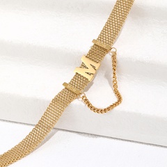 Titanium Steel Fashion Simple M Letter Collarbone Necklace