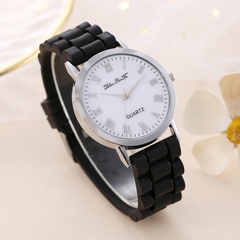Fashion Roman Simple Disc Silicone Band Soft Belt Quartz Watch