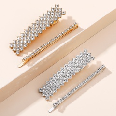 New Full Diamond Geometric Duckbill Clip Set  Retro Barrettes Hair Accessories Hairpin 4-Piece Set