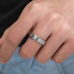 Fashion  Ornament Stainless Steel Letter Dad Stainless Steel Ring